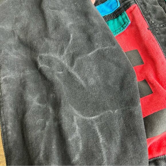 Get Used Colorblock 90S Brushed Twill Denim Jacket Printed Interior Small - Picture 12 of 14